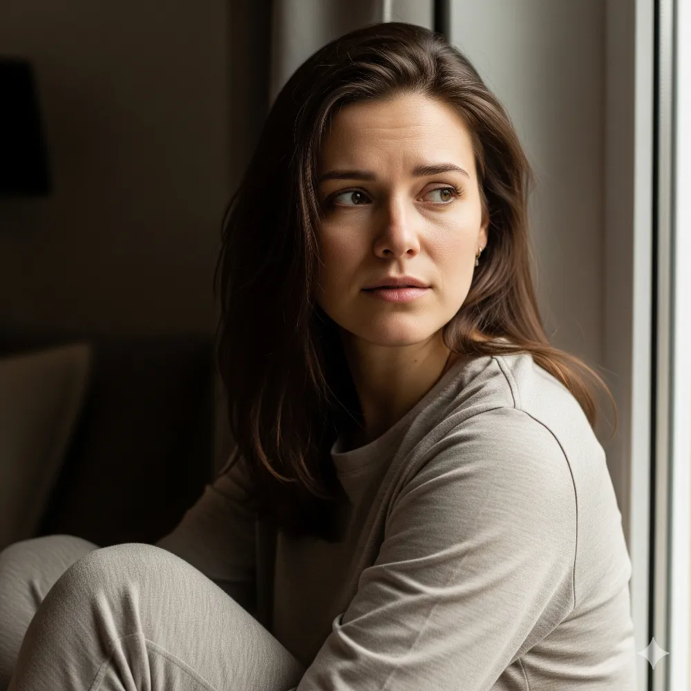 Woman reflecting